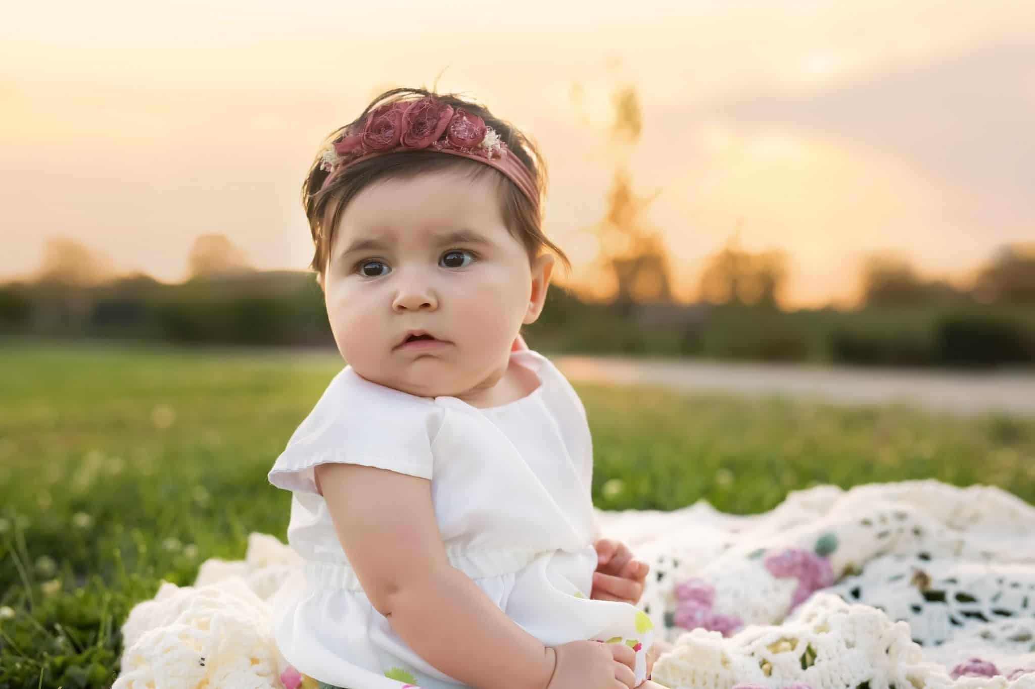 Bay Area Family Photographer baby on grass