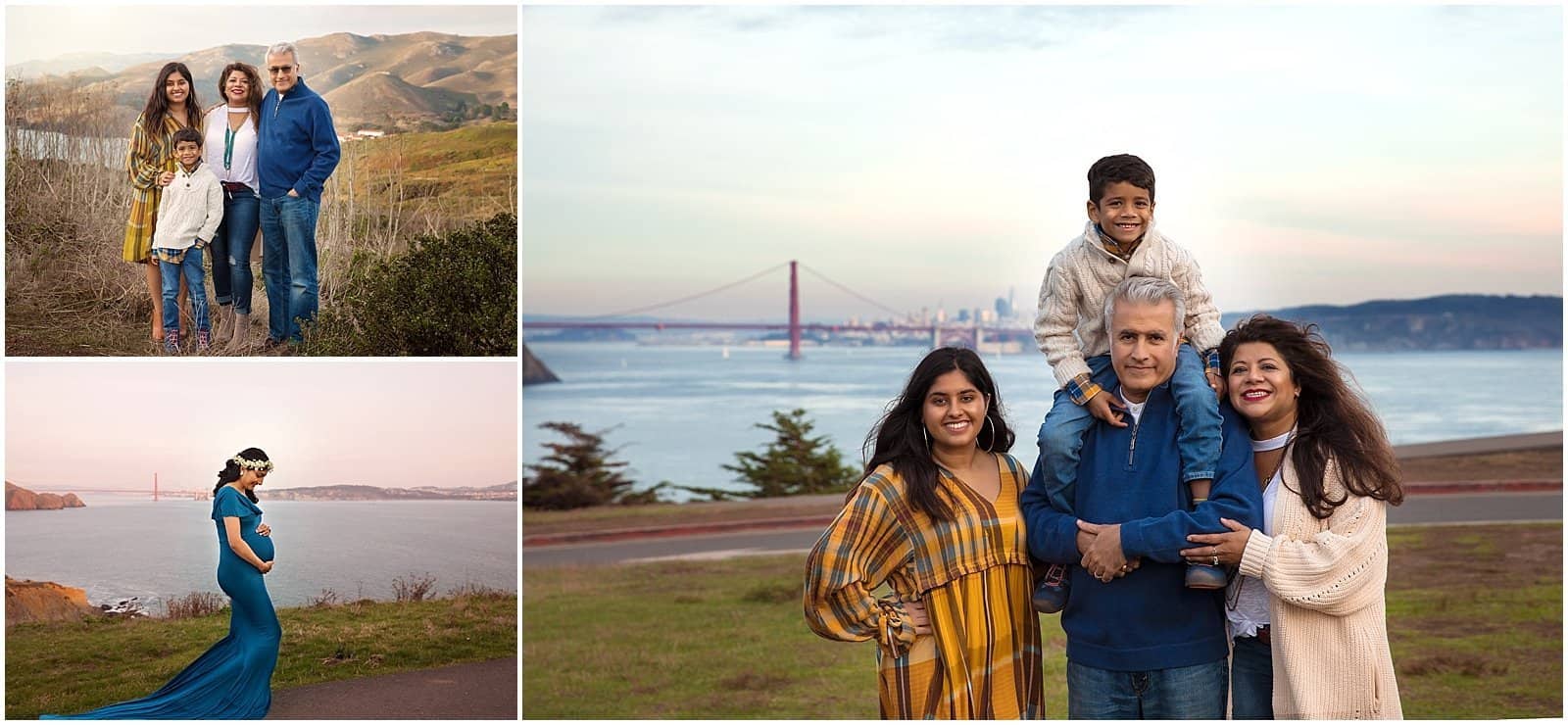 San Francisco Family Photographer Family Photographs in front of Golden Gate Bridge 
