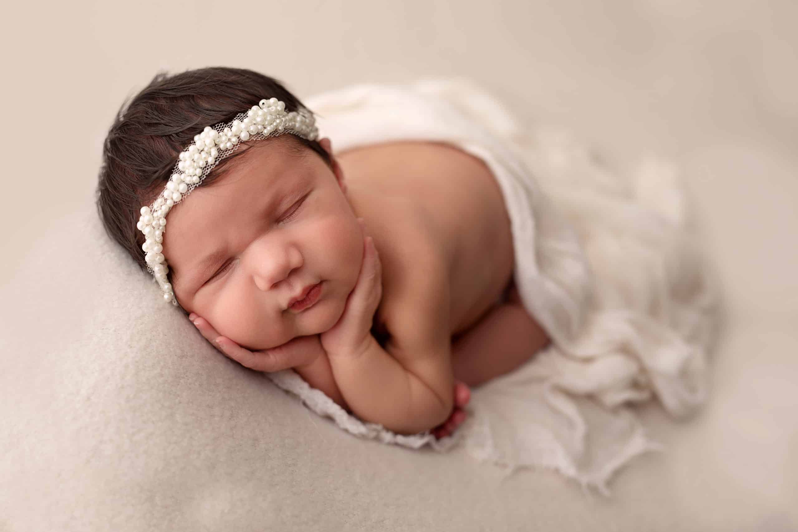 San Jose Newborn baby in white