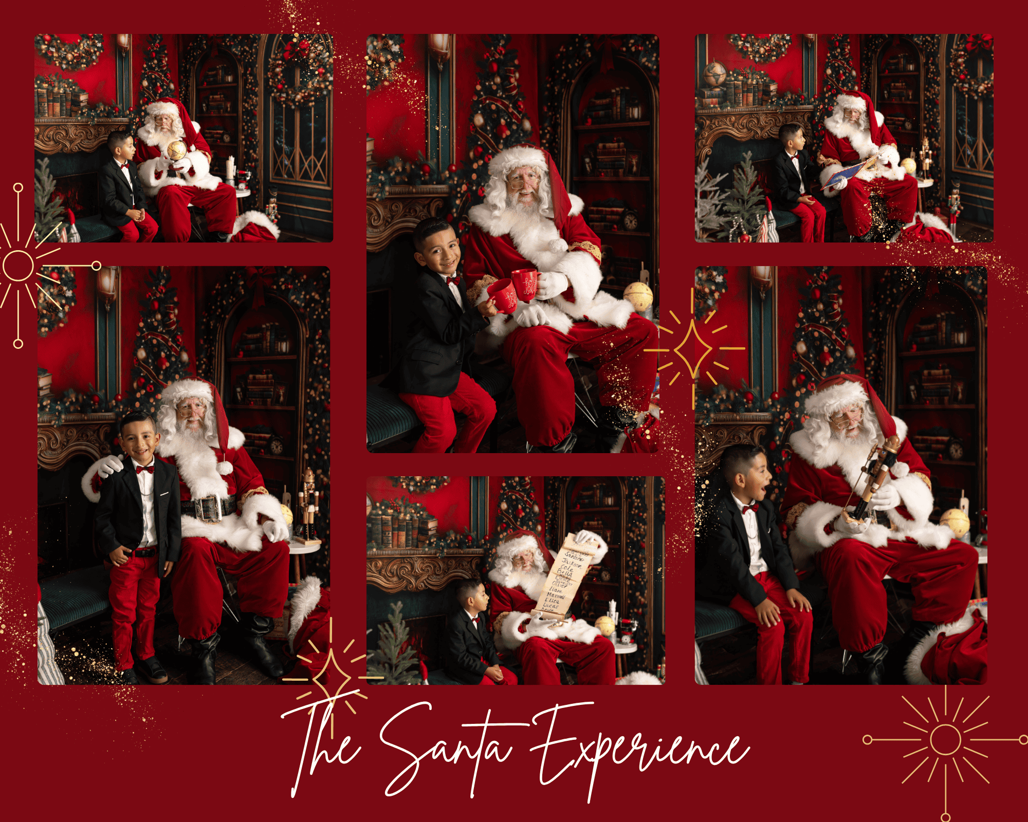 1 Photos with santa and milk and cookies with mrs claus